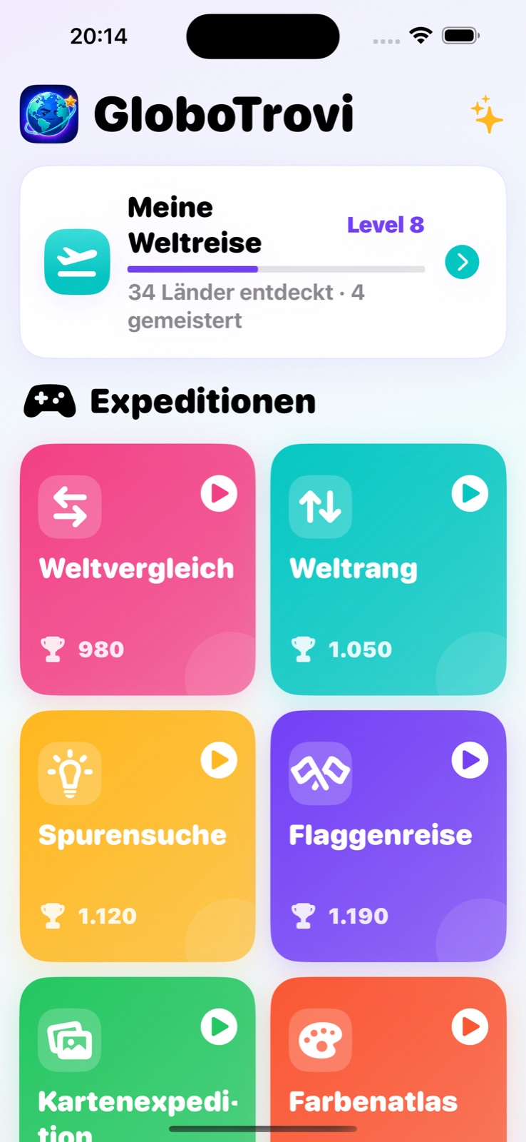 GloboTrovi mit Weltreise, Reisepass und farbenfrohen Weltexpeditionen